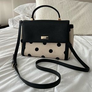 Kate Spade poka dot black and white cross body